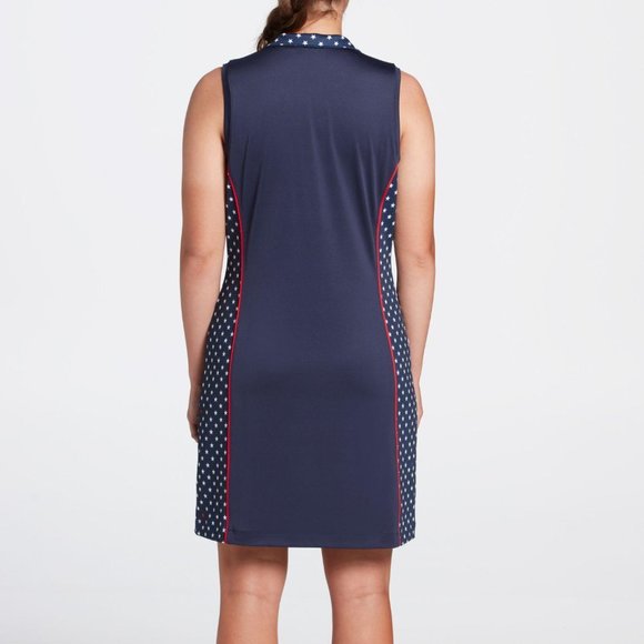 NWT Ladies LADY HAGEN Americana NAVY Sleeveless Golf Tennis Polo Dress - Picture 3 of 4